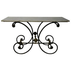 French 19th Century Marble-Top Butcher Table