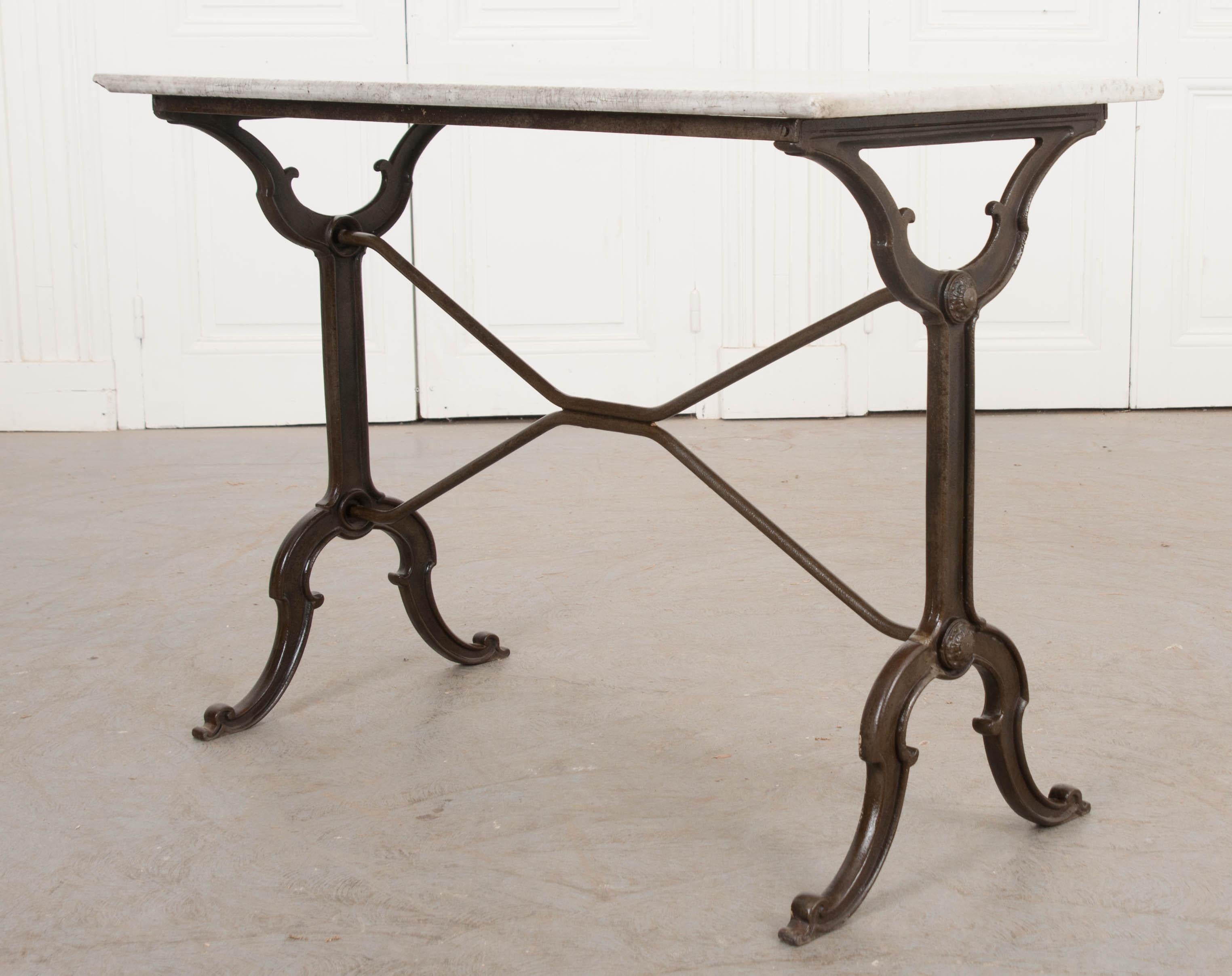 French 19th Century Marble-Top Garden Table 6