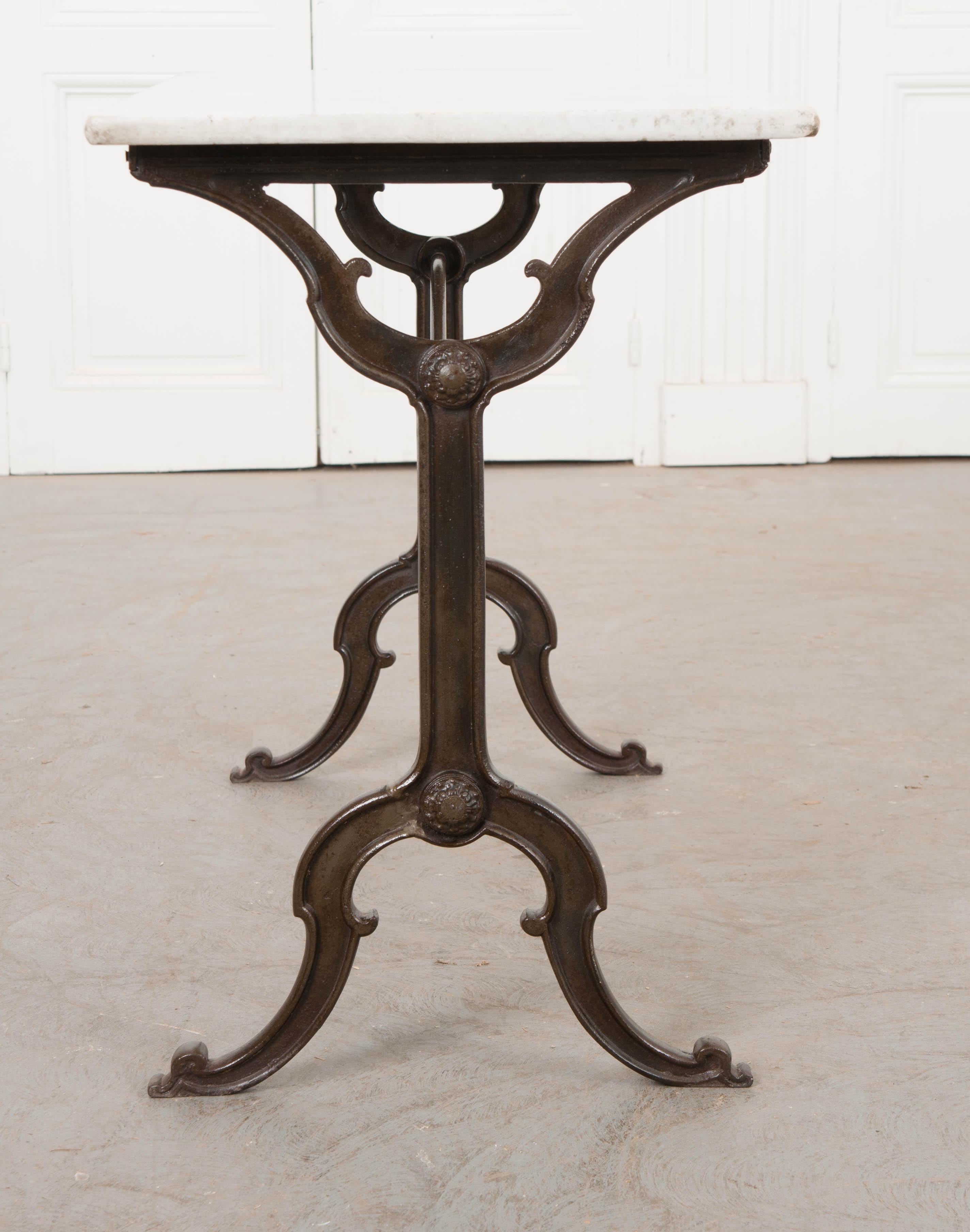 French 19th Century Marble-Top Garden Table 7