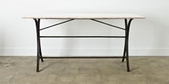 French 19th Century Marble Top Garden Table