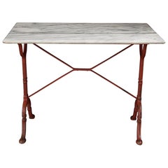 French 19th Century Marble-Top Garden Table