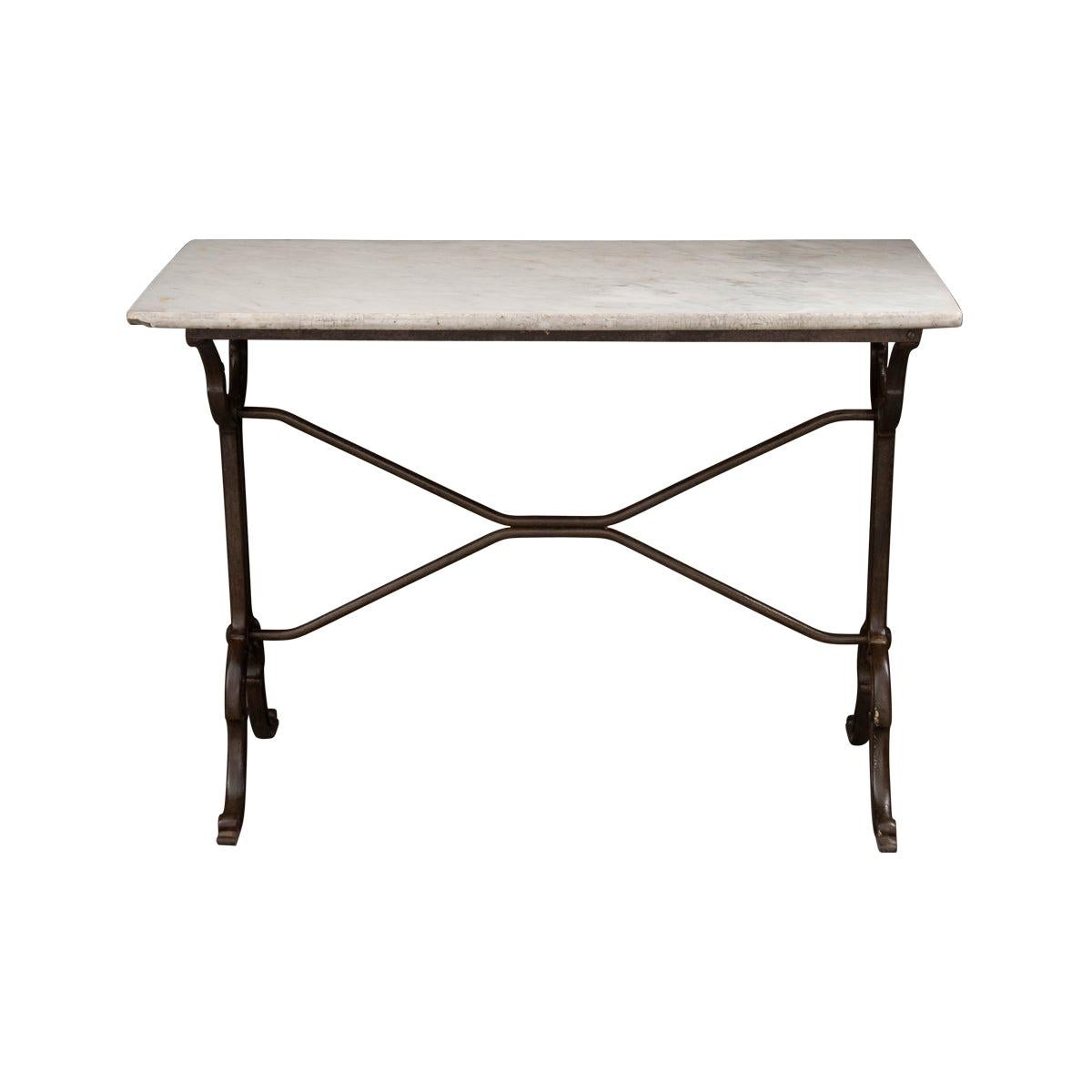 French 19th Century Marble-Top Garden Table