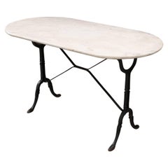 French 19th Century Marble-Top Garden Table