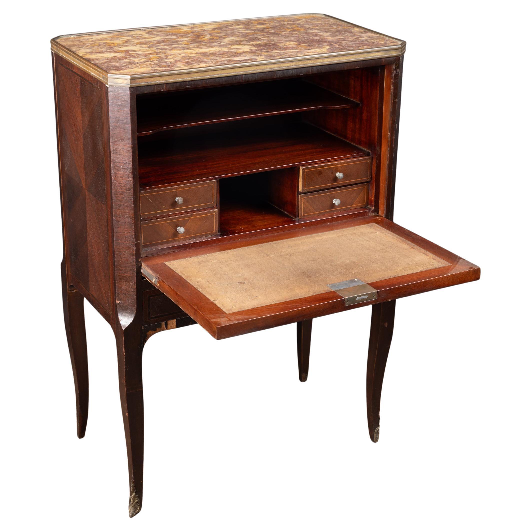 Secretaire a Abbatant en marbre du 19eme siecle, bureau a chute en vente