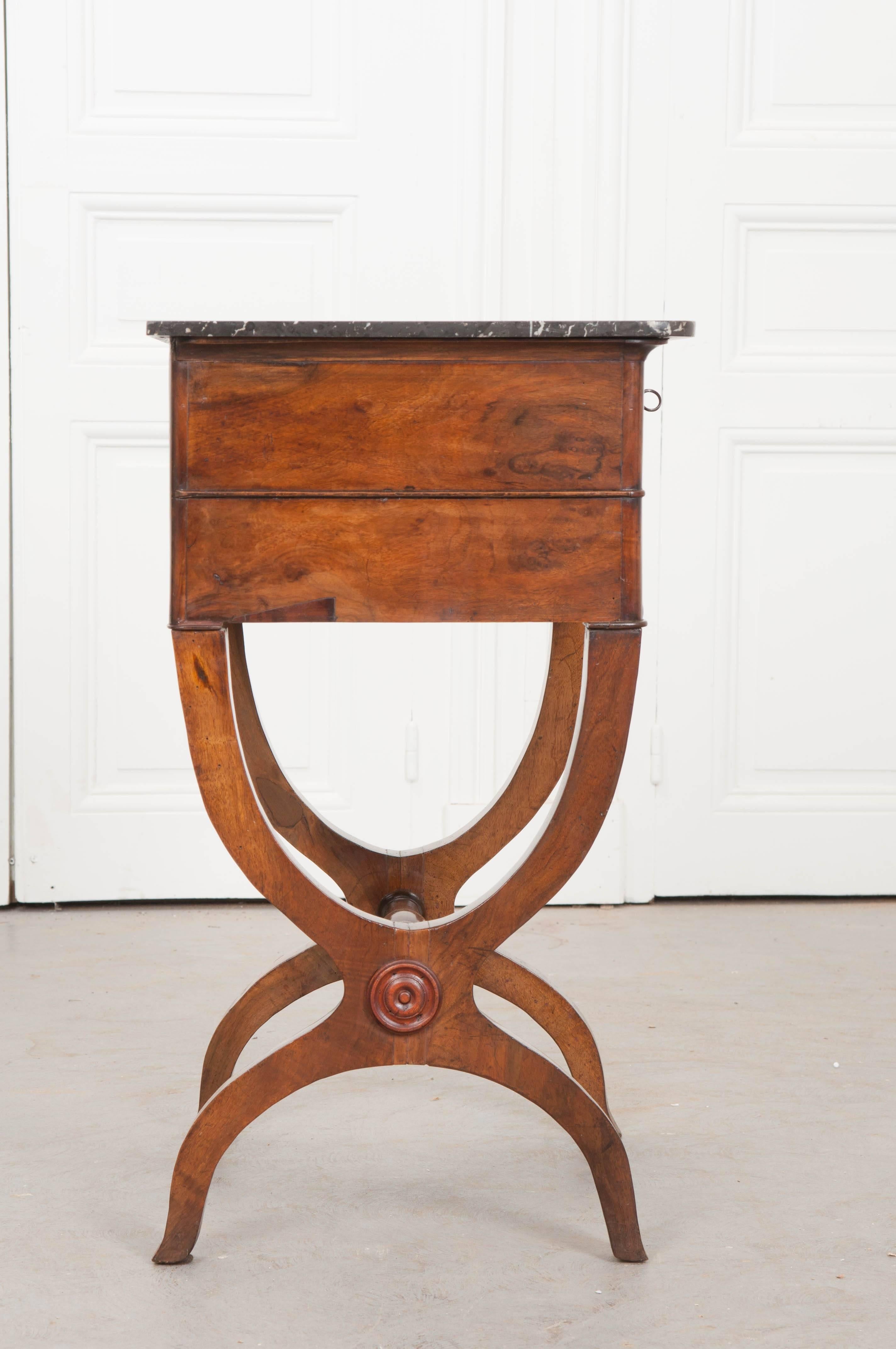 French 19th Century Marble-Top Walnut Table 3