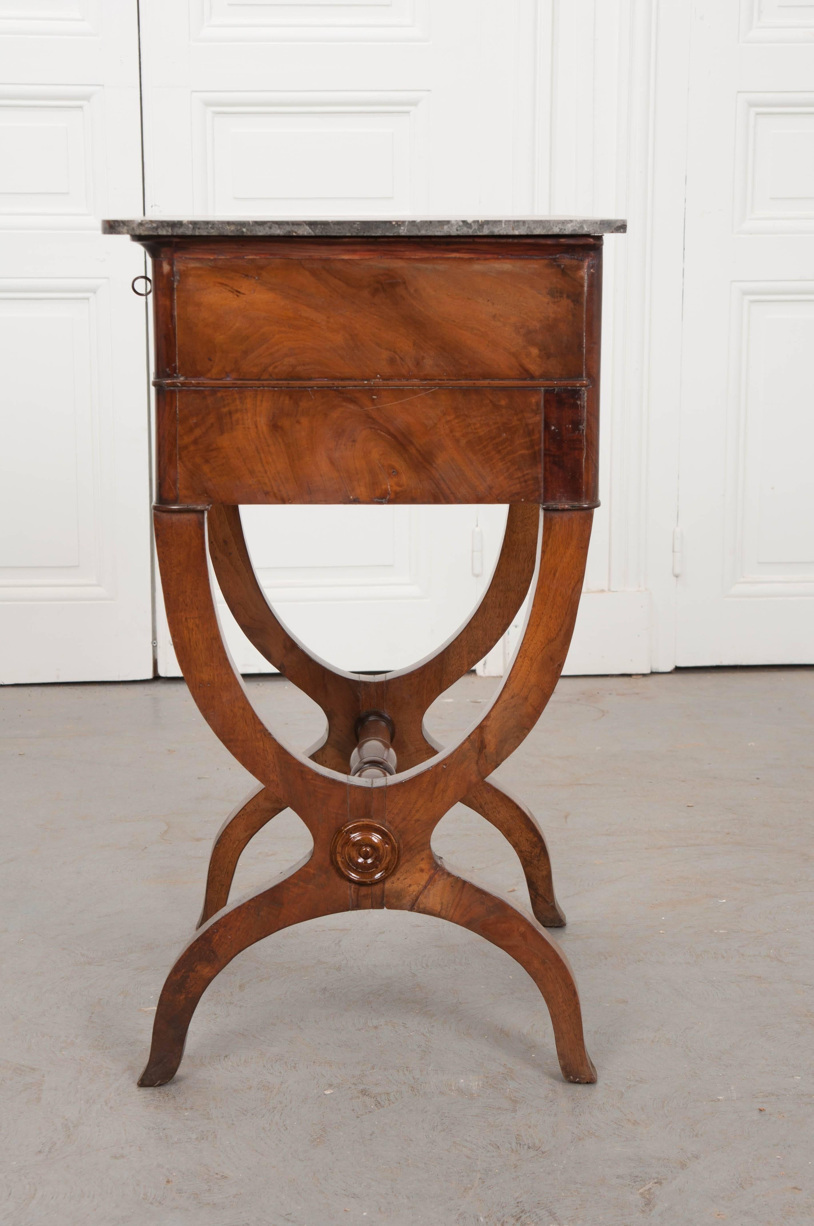 French 19th Century Marble-Top Walnut Table 4