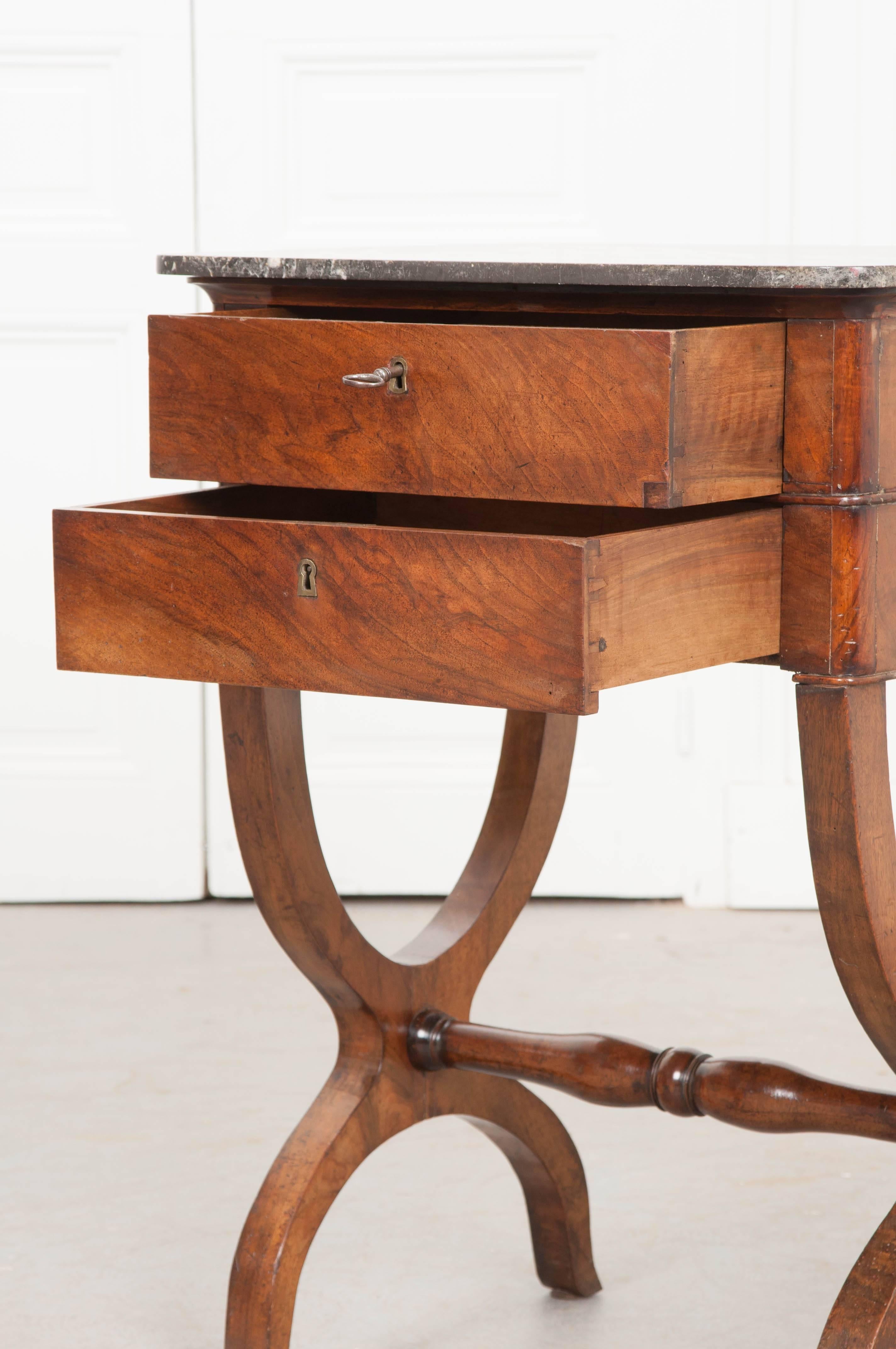 French 19th Century Marble-Top Walnut Table 5