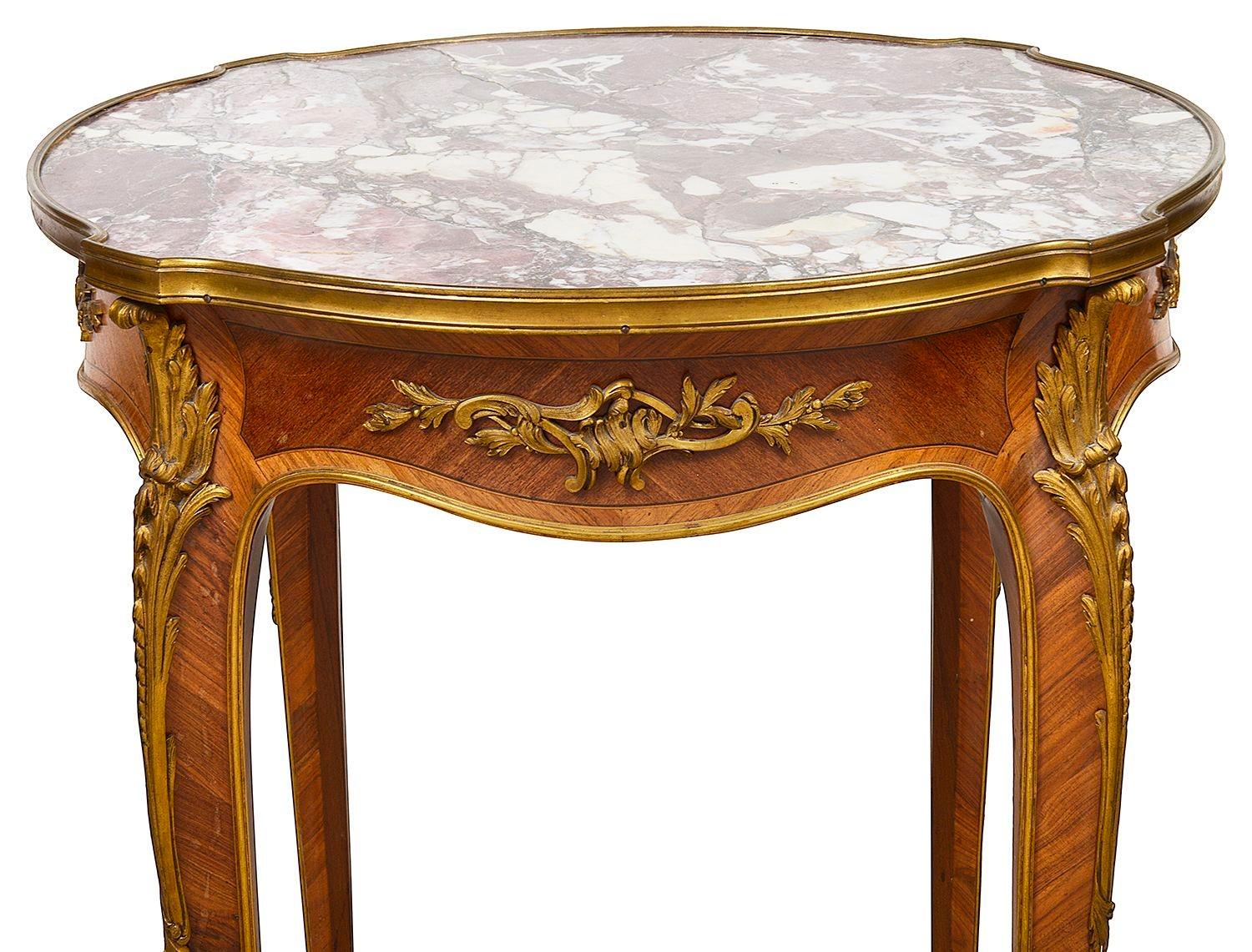 Louis XVI French 19th Century Marble Topped Gueridon, After Linke For Sale