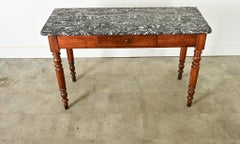 French 19th Century Marble & Walnut Bakery Table