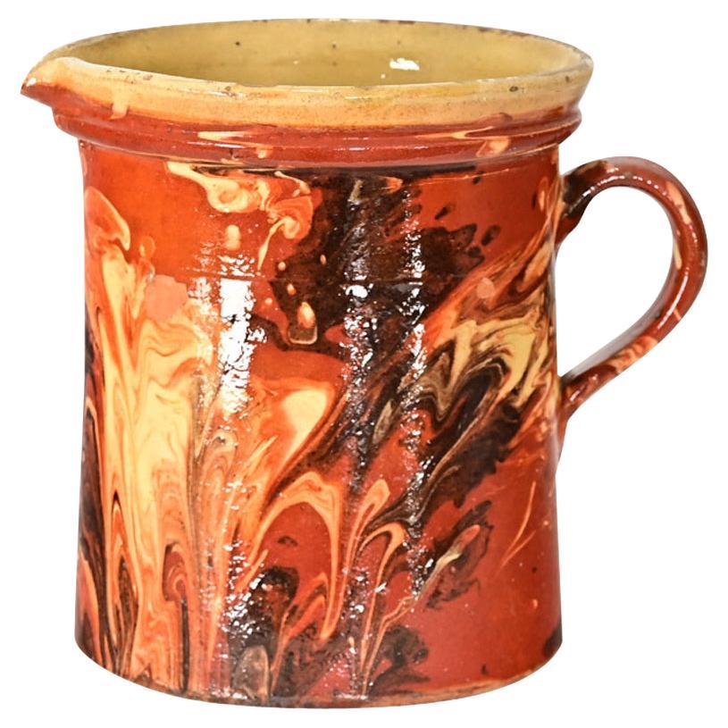 French 19th Century Marbled Glazed Pitcher