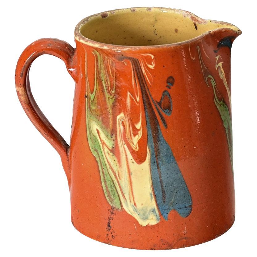 French 19th Century Marbled Glazed Pitcher