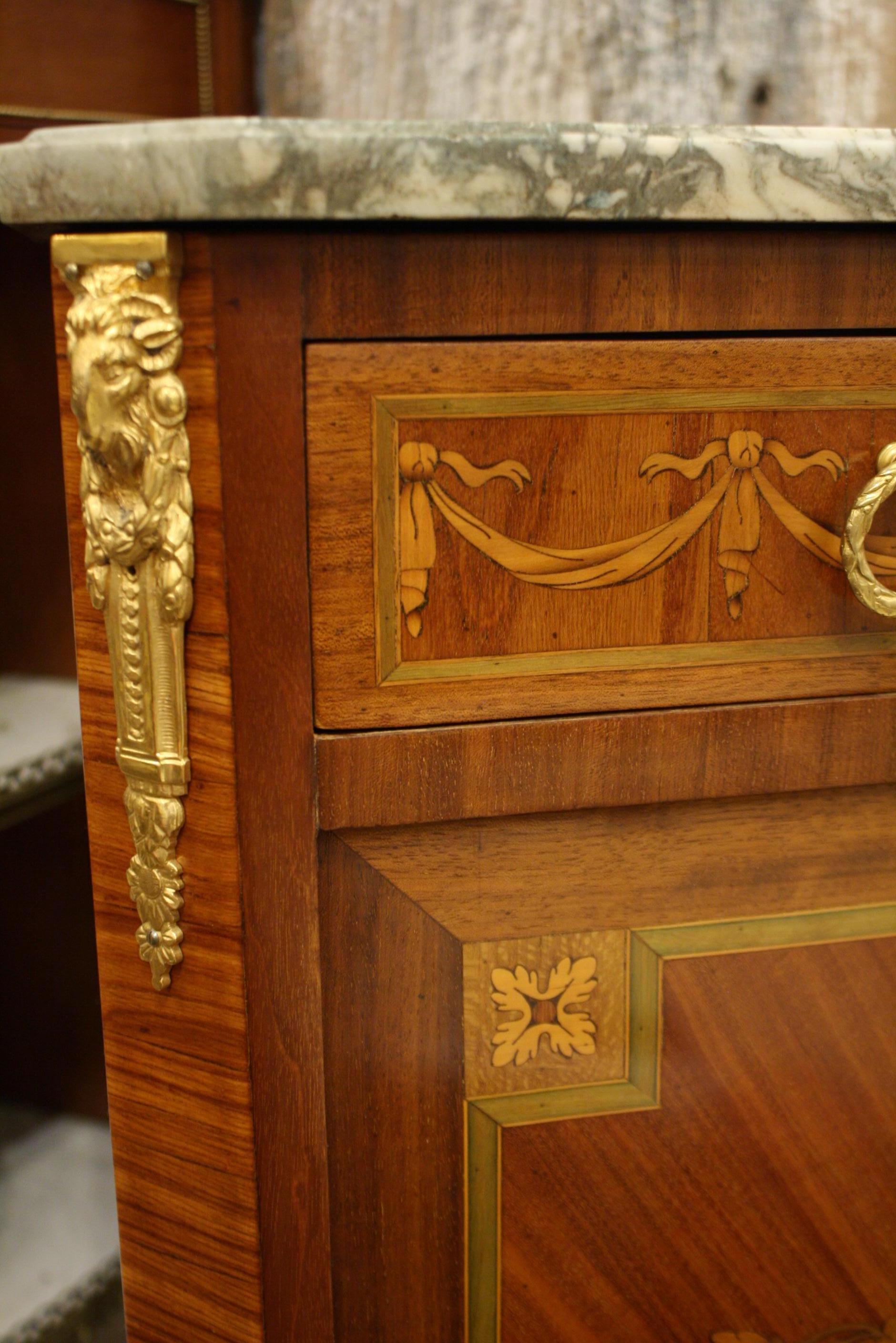 French 19th Century Marquetry Commode with Marble Top 7