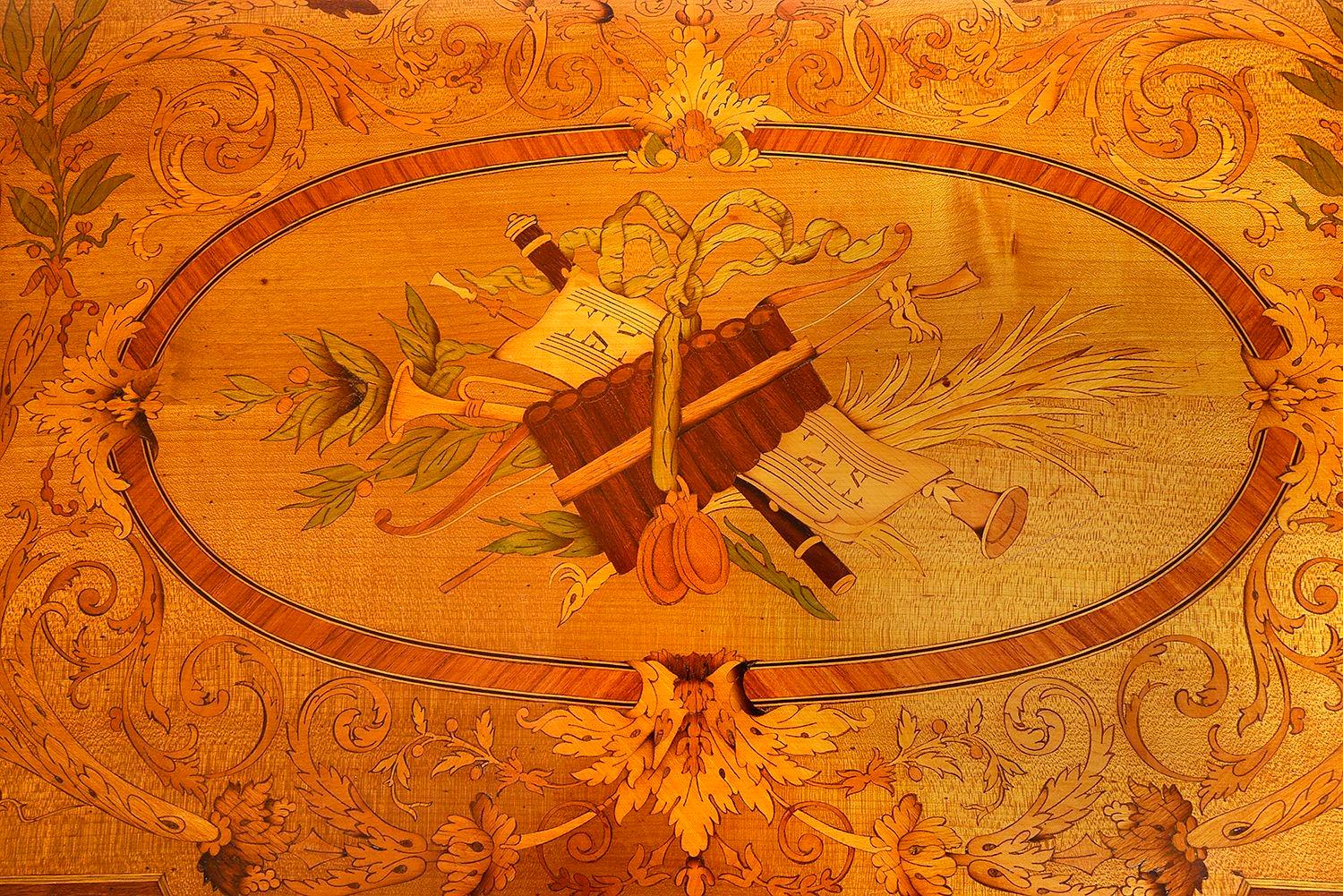 Louis XVI French 19th Century marquetry inlaid card table. For Sale