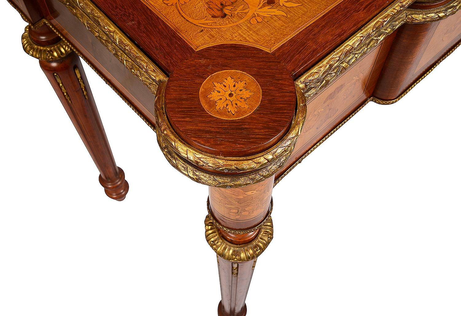 Inlay French 19th Century marquetry inlaid card table. For Sale