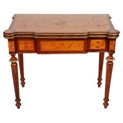 French 19th Century marquetry inlaid card table.