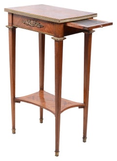 French 19th Century Marquetry Inlaid Side Table, in the Manner of Linke