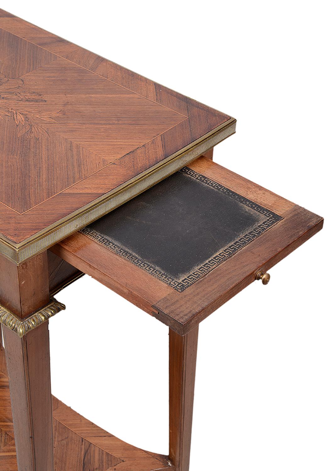French 19th Century Marquetry Inlaid Side Table, in the Manner of Linke In Good Condition For Sale In Brighton, Sussex