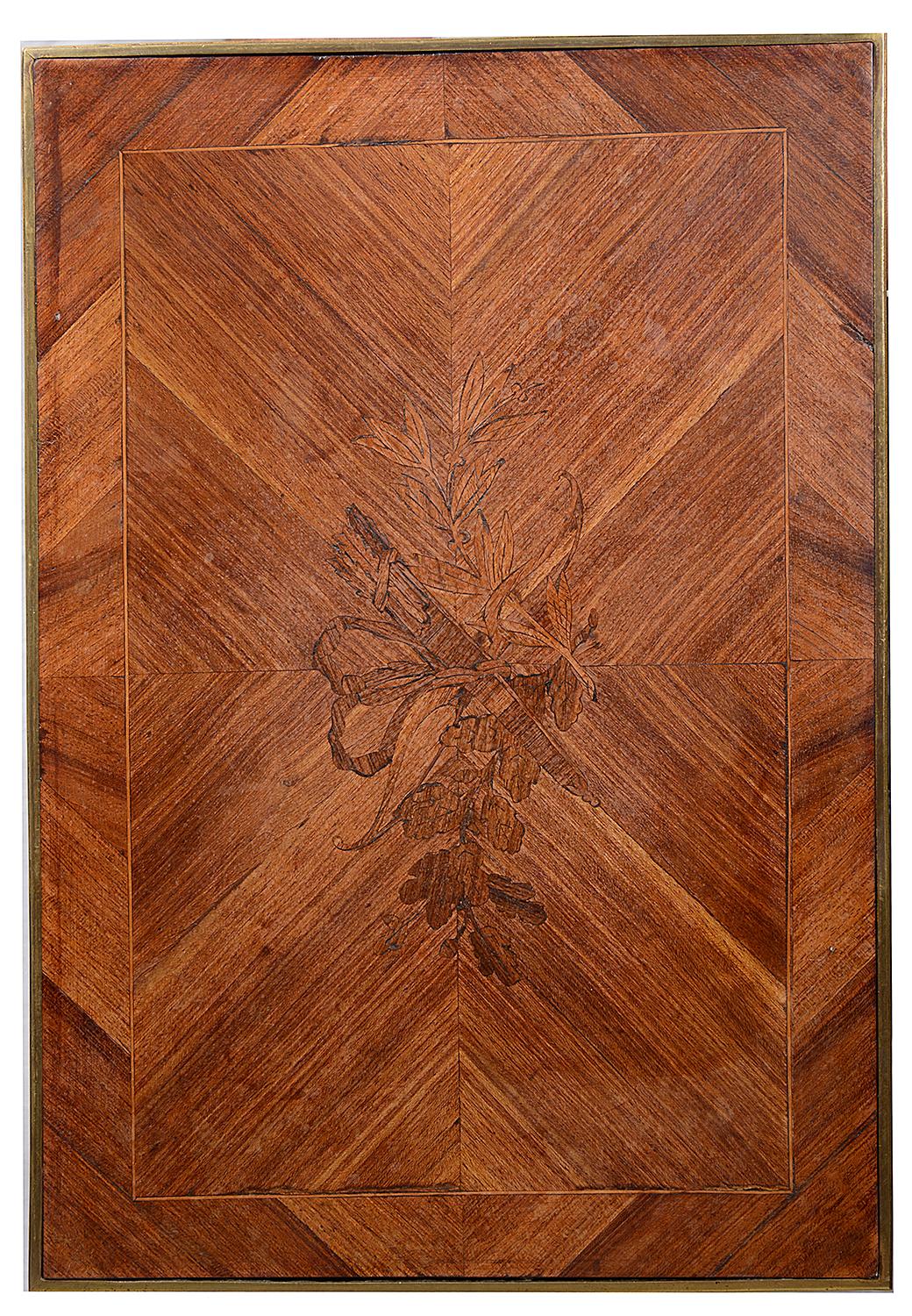 Mahogany French 19th Century Marquetry Inlaid Side Table, in the Manner of Linke For Sale