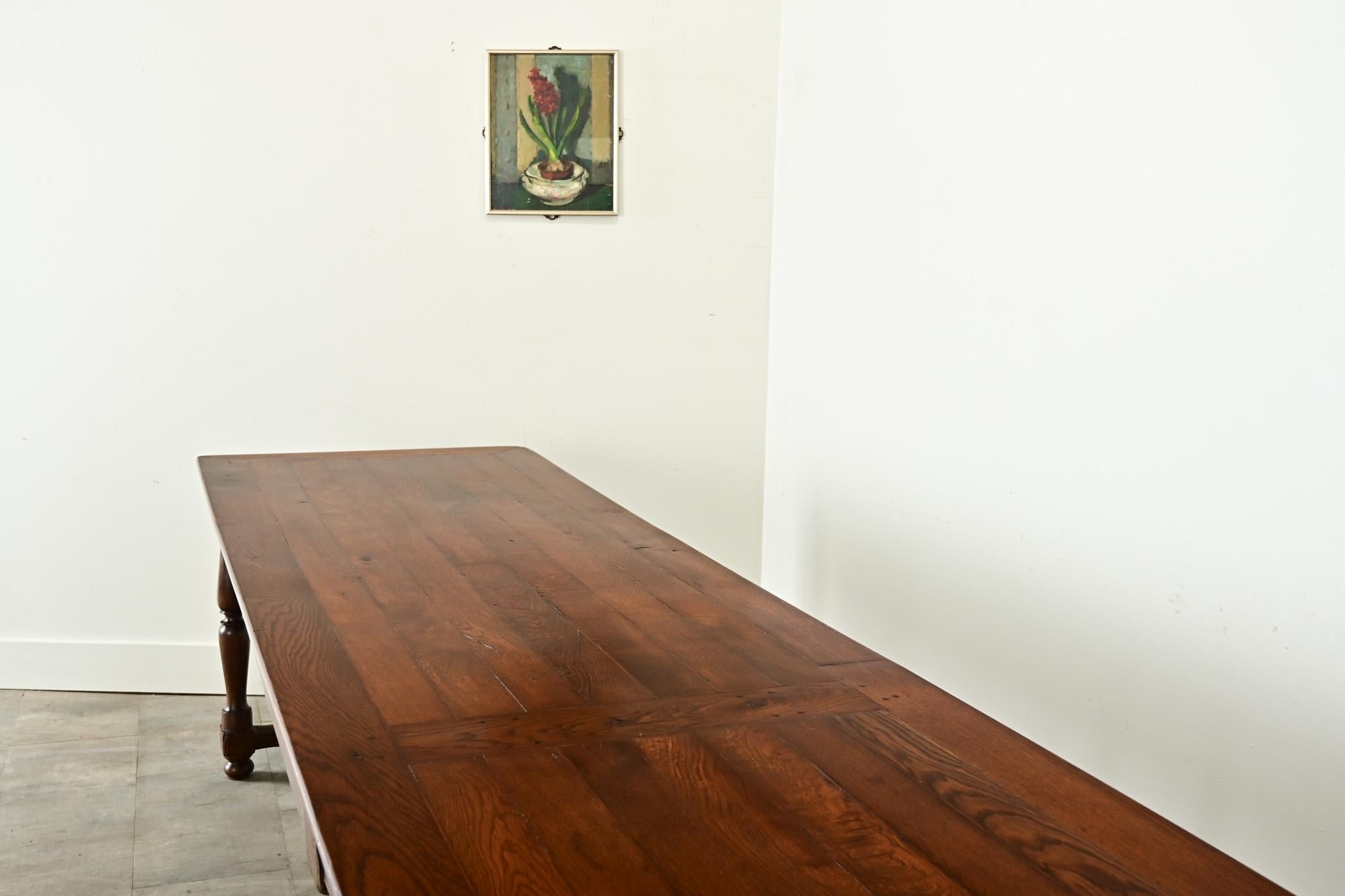 Chêne Table de ferme française du 19ème siècle en chêne massif en vente