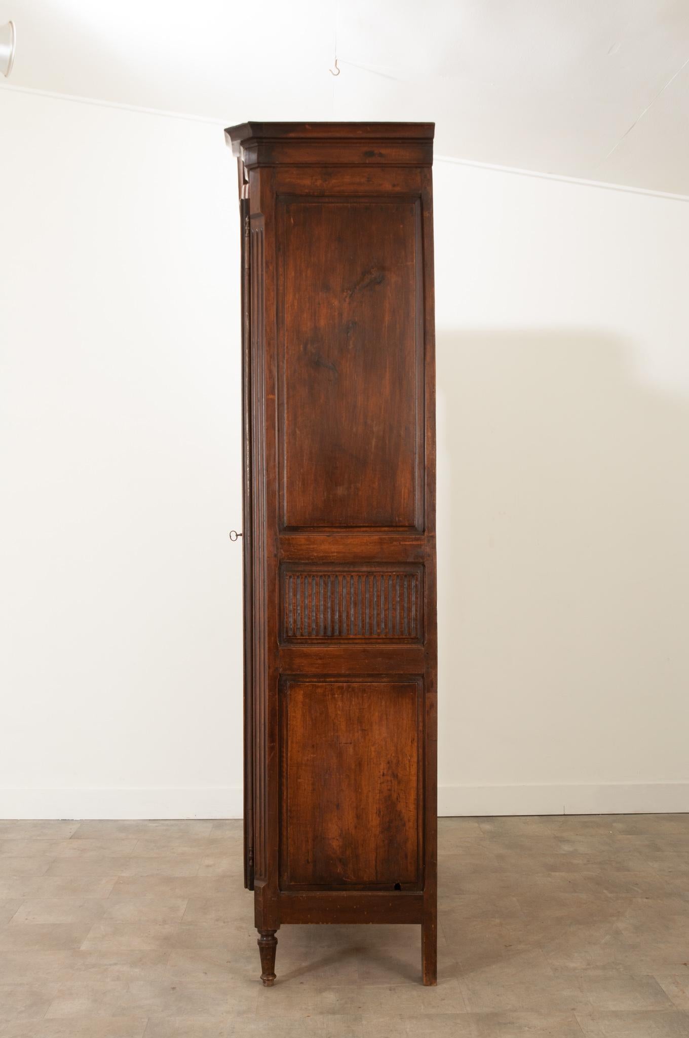 Metal French 19th Century Massive Solid Walnut Armoire
