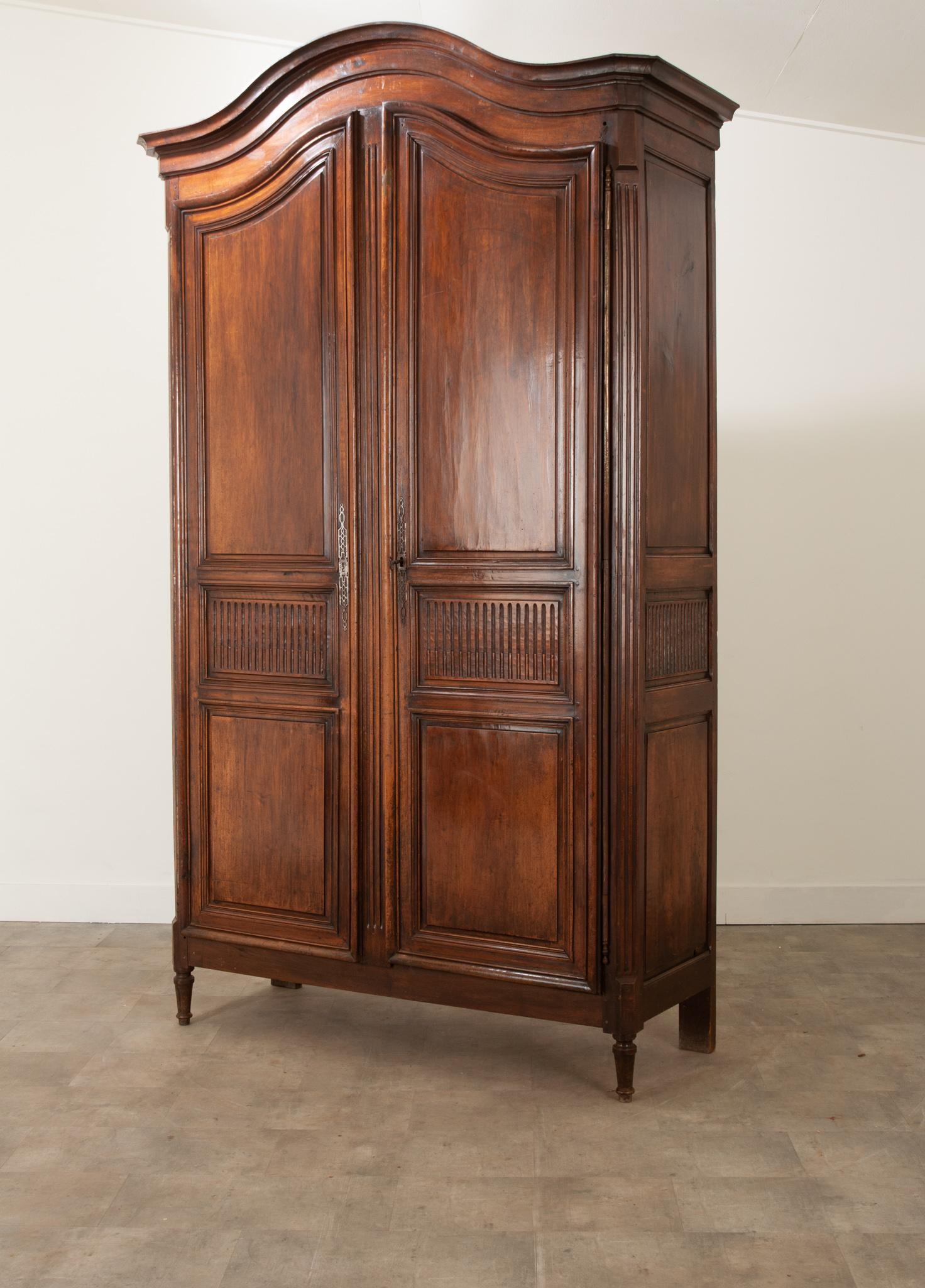 French 19th Century Massive Solid Walnut Armoire 1