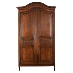 Antique French 19th Century Massive Solid Walnut Armoire