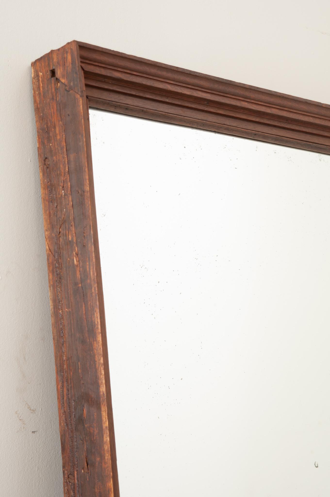 French 19th Century Massive Walnut Mantel Mirror For Sale 1