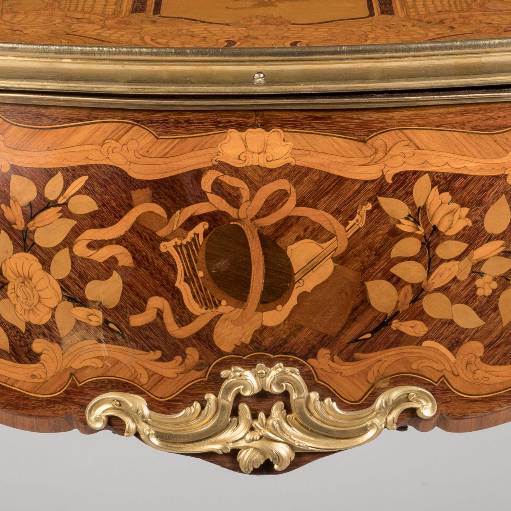 Table mécanique à la Bourgogne du 19e siècle, à la manière d'Oeben en vente 2