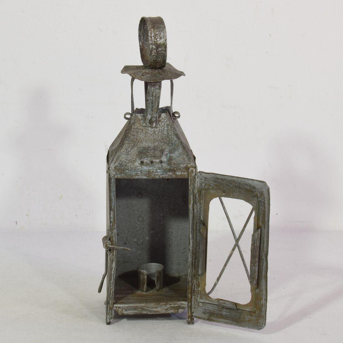 Hand-Crafted French, 19th Century, Metal Lantern