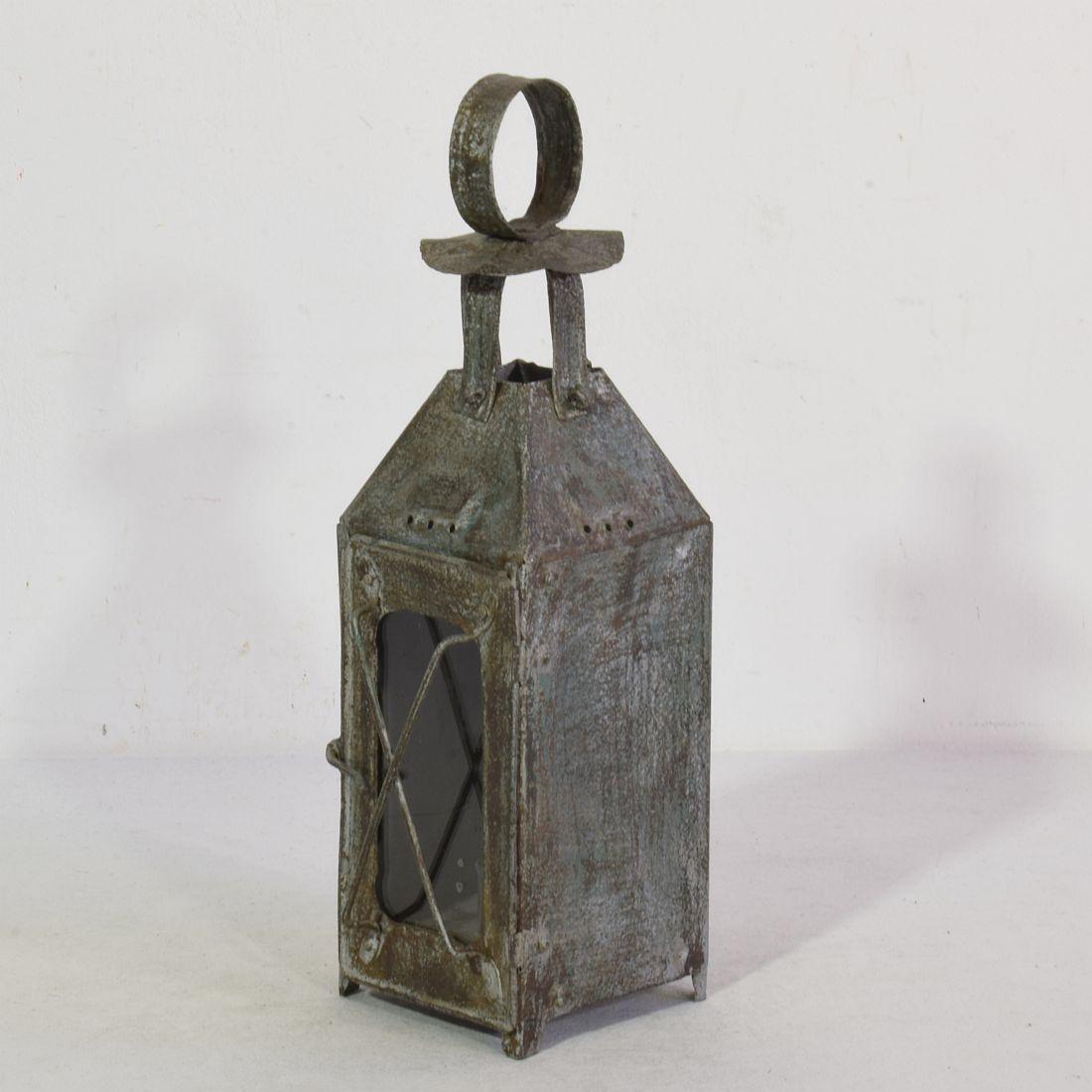 Iron French, 19th Century, Metal Lantern