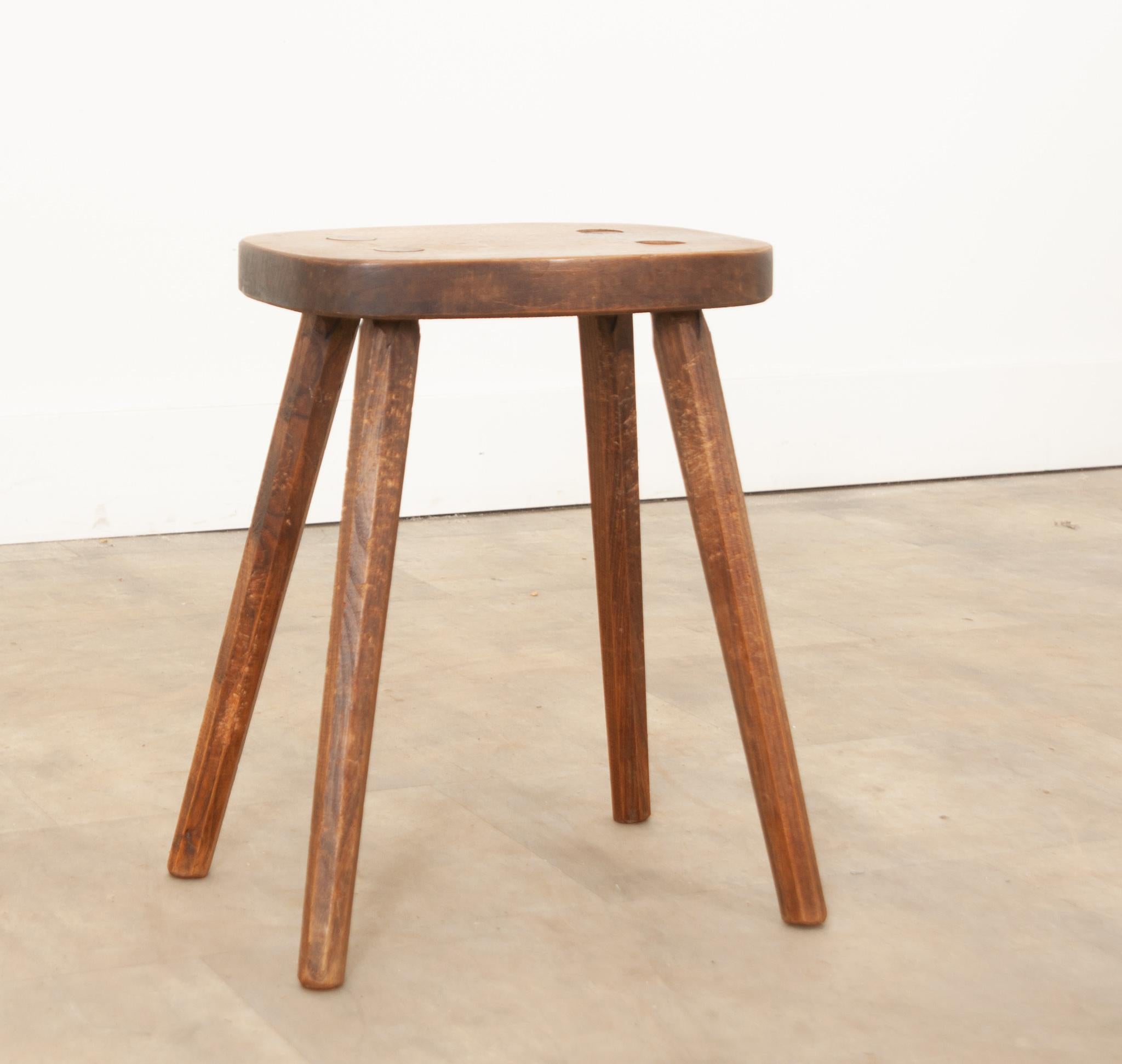 Hand-Carved French 19th Century Milking Stool