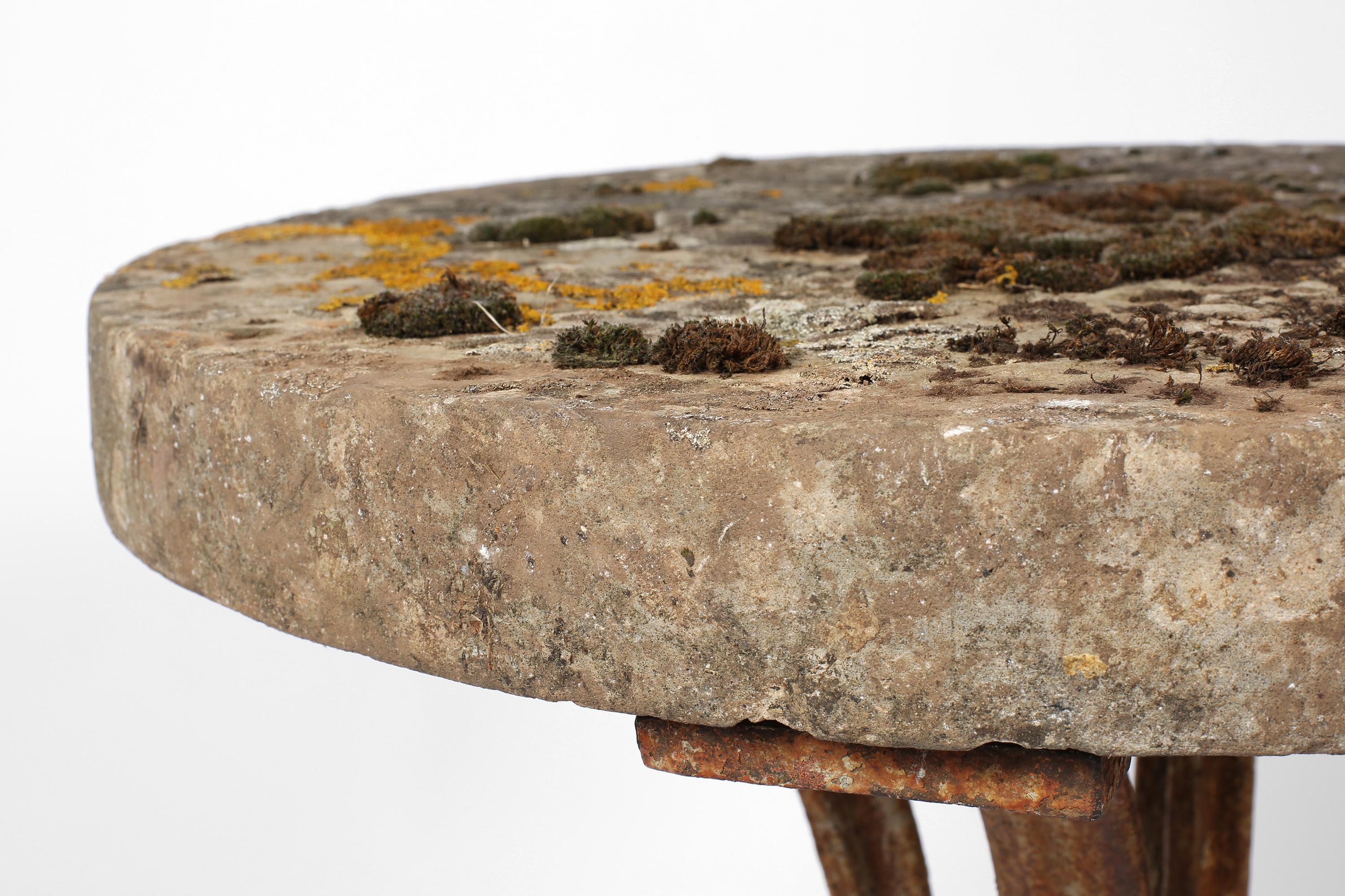 French 19th Century Millstone Cast Iron Pedestal Table For Sale 11