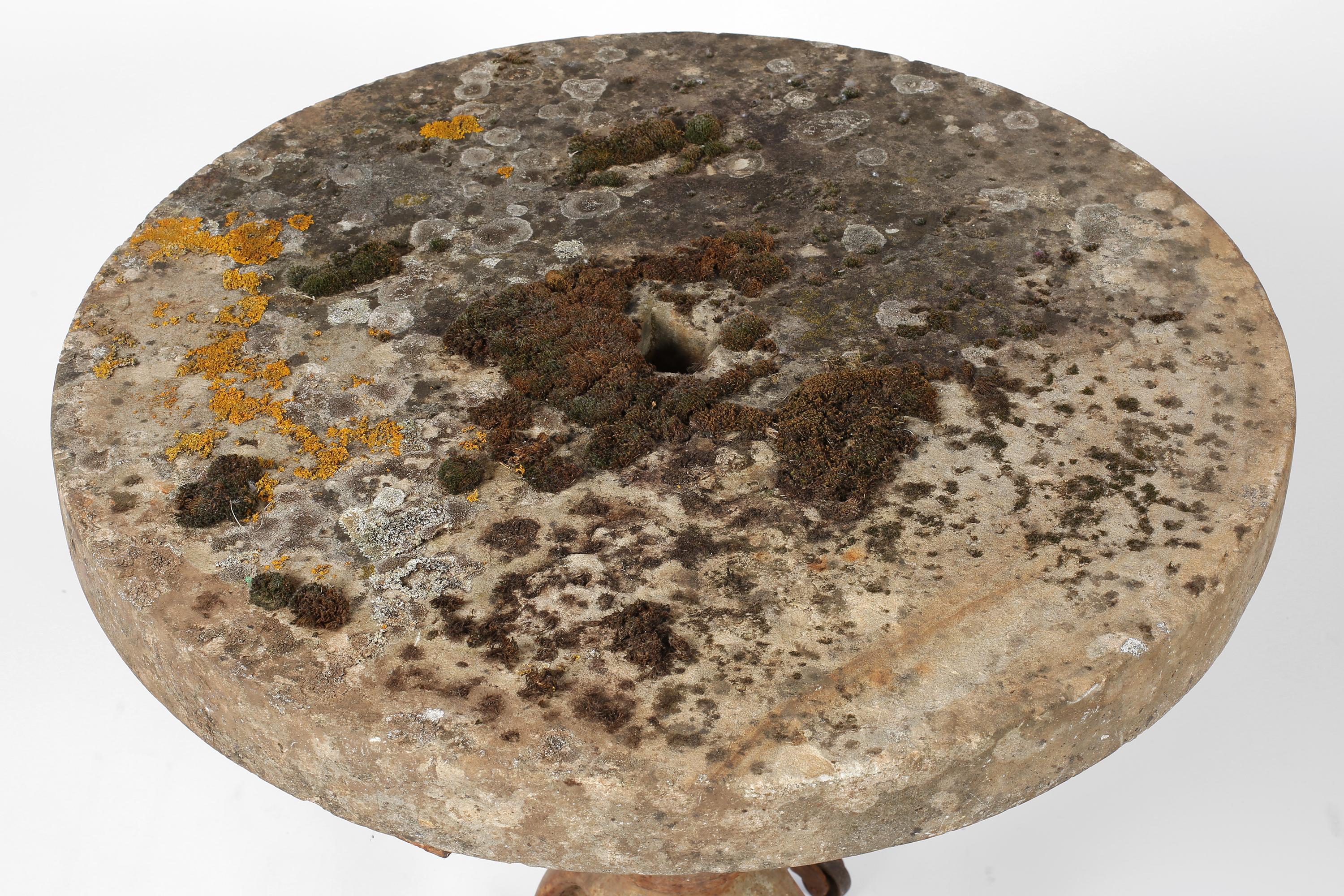 French 19th Century Millstone Cast Iron Pedestal Table For Sale 12