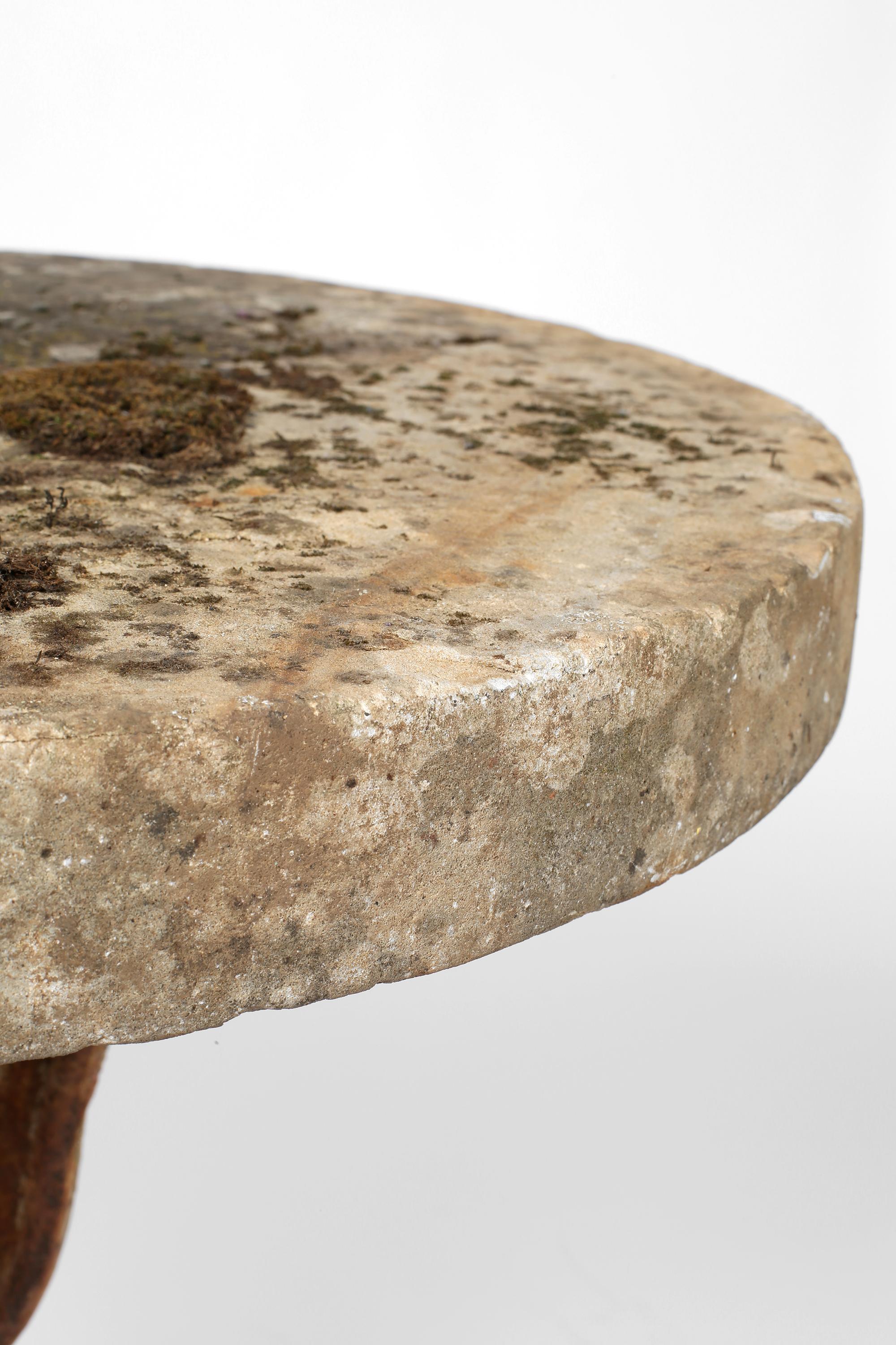 French 19th Century Millstone Cast Iron Pedestal Table For Sale 2