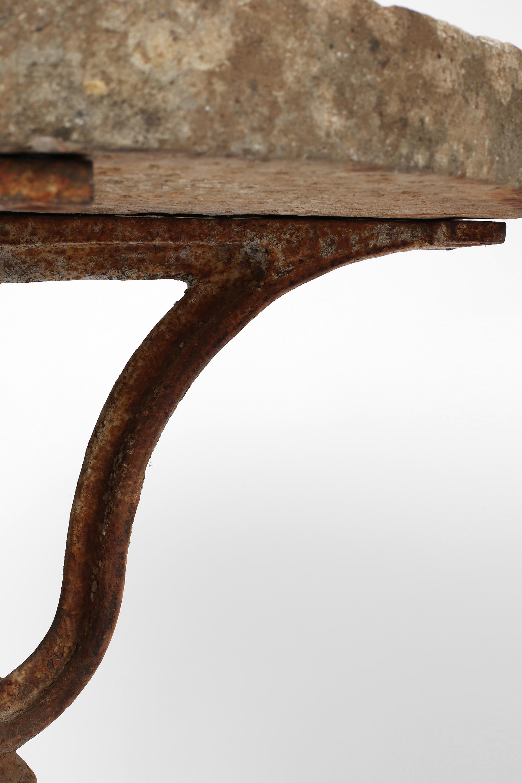 French 19th Century Millstone Cast Iron Pedestal Table For Sale 4
