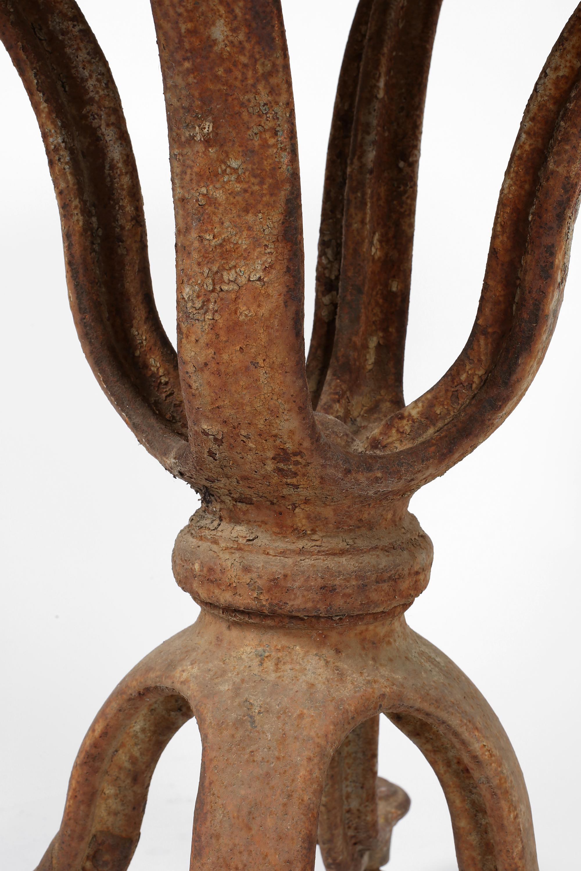 French 19th Century Millstone Cast Iron Pedestal Table For Sale 5