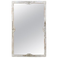 French 19th Century Mirror Frame with Carved Floral Décor and New Glass