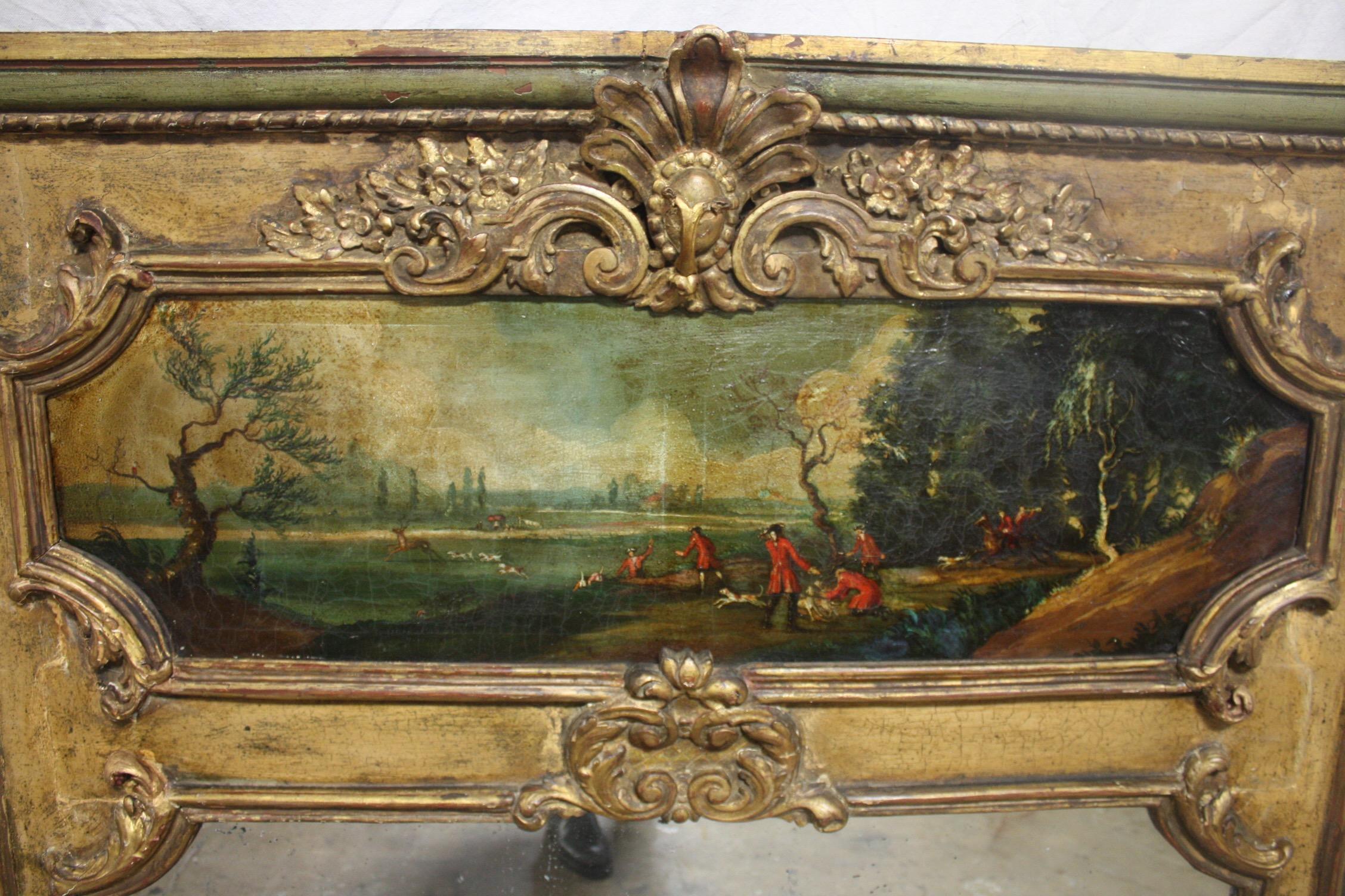 Louis XIV French 19th Century Mirror Trumeau