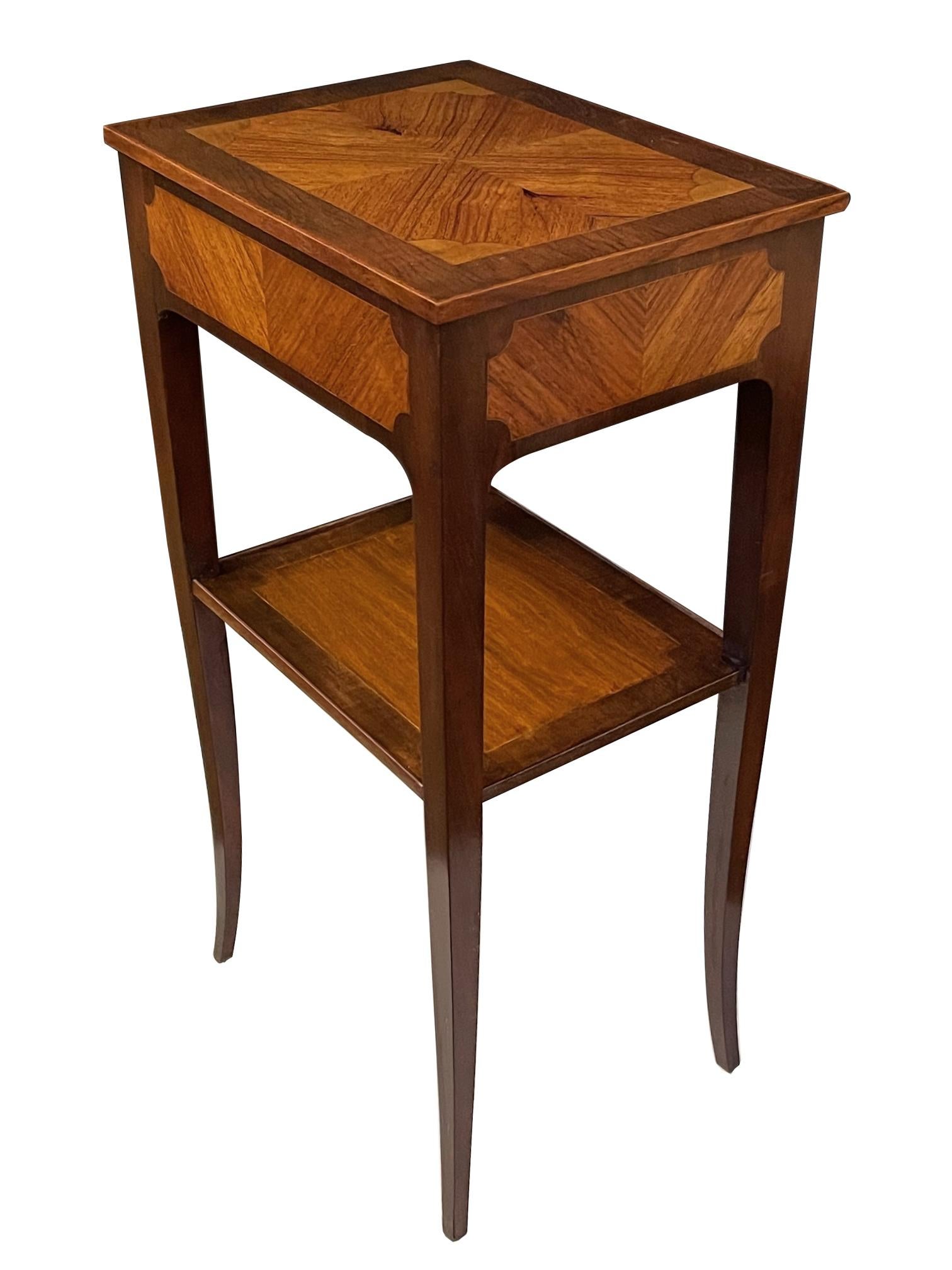Louis Philippe French 19th Century Mixed-Wood Transition Style Single-Drawer Side Table