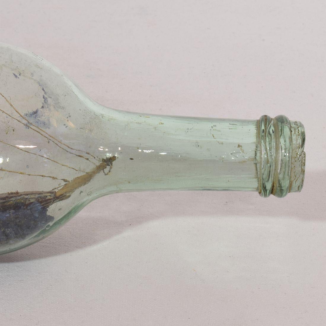 French, 19th Century, Model Ship in a Glass Bottle 10