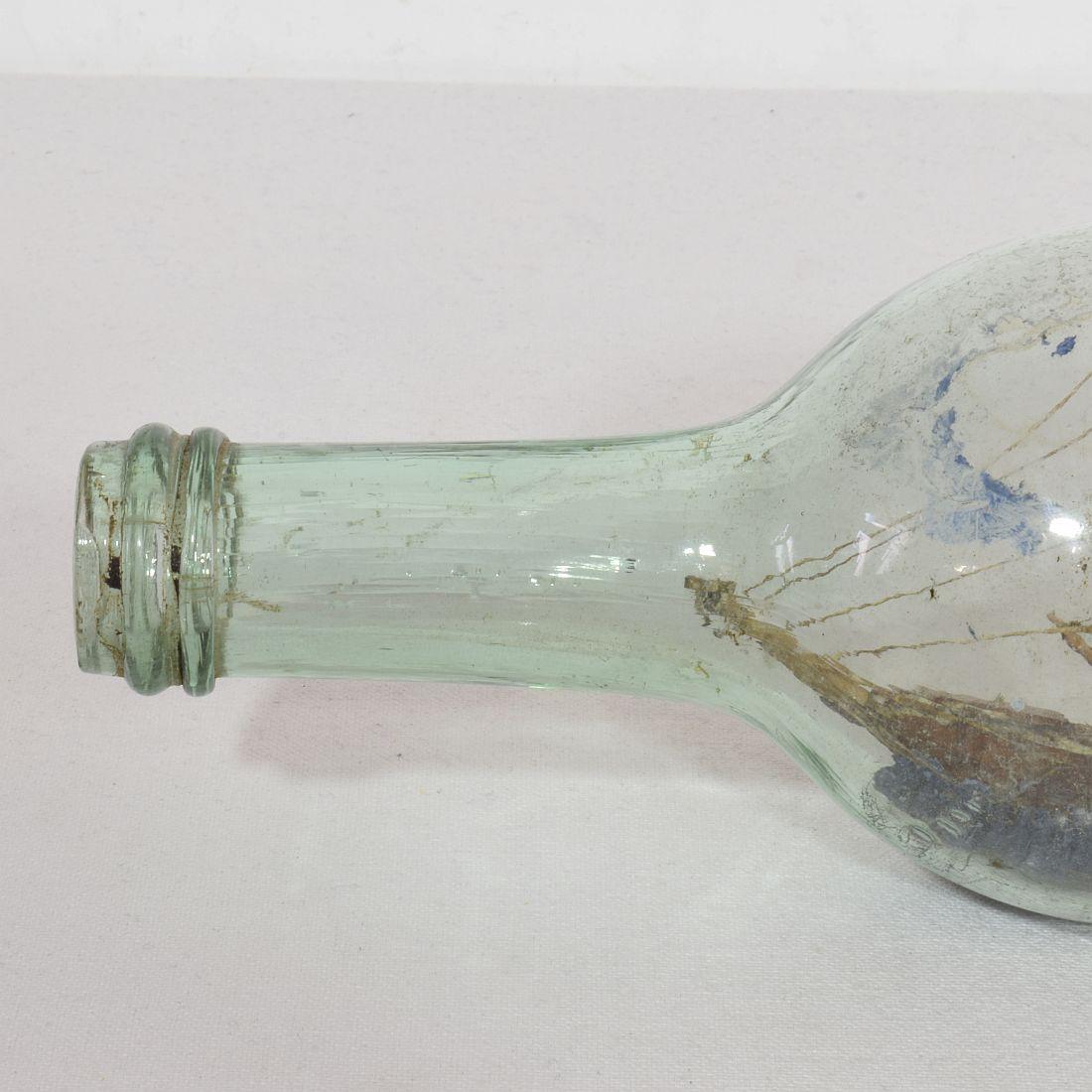 French, 19th Century, Model Ship in a Glass Bottle 11