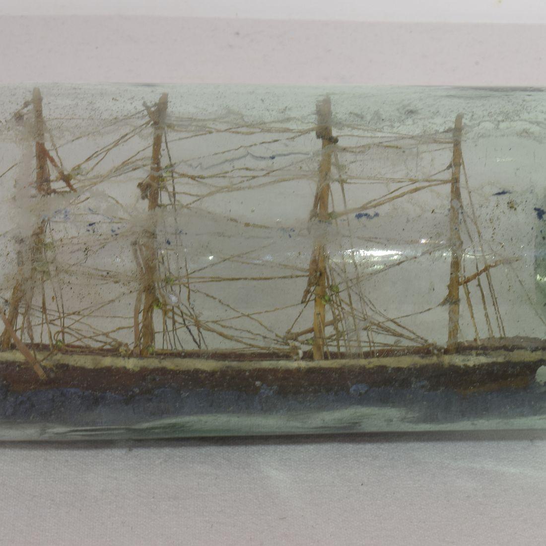 French, 19th Century, Model Ship in a Glass Bottle 13