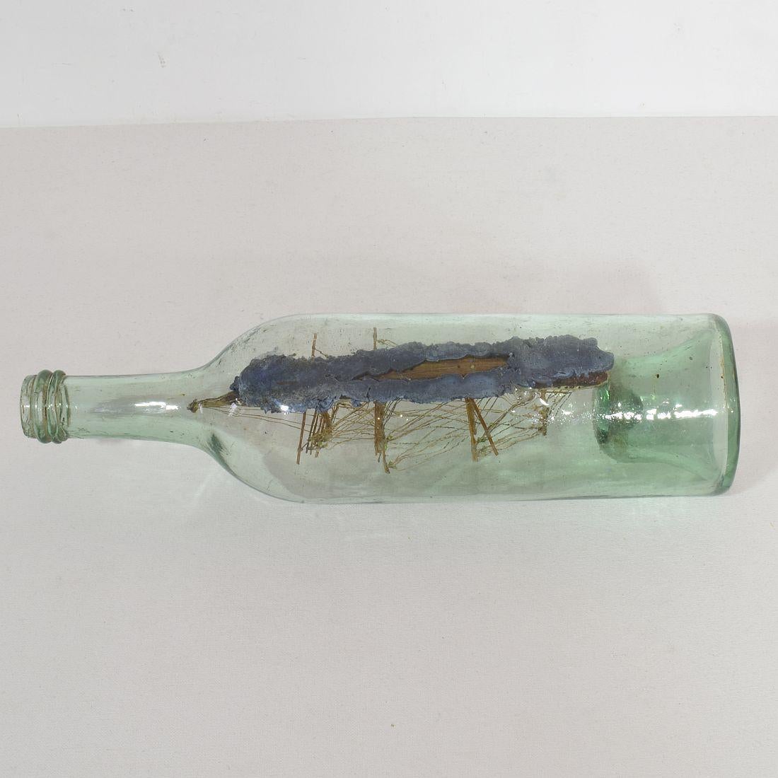 French, 19th Century, Model Ship in a Glass Bottle 15