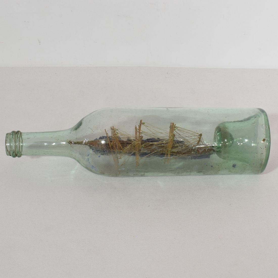 French, 19th Century, Model Ship in a Glass Bottle 3