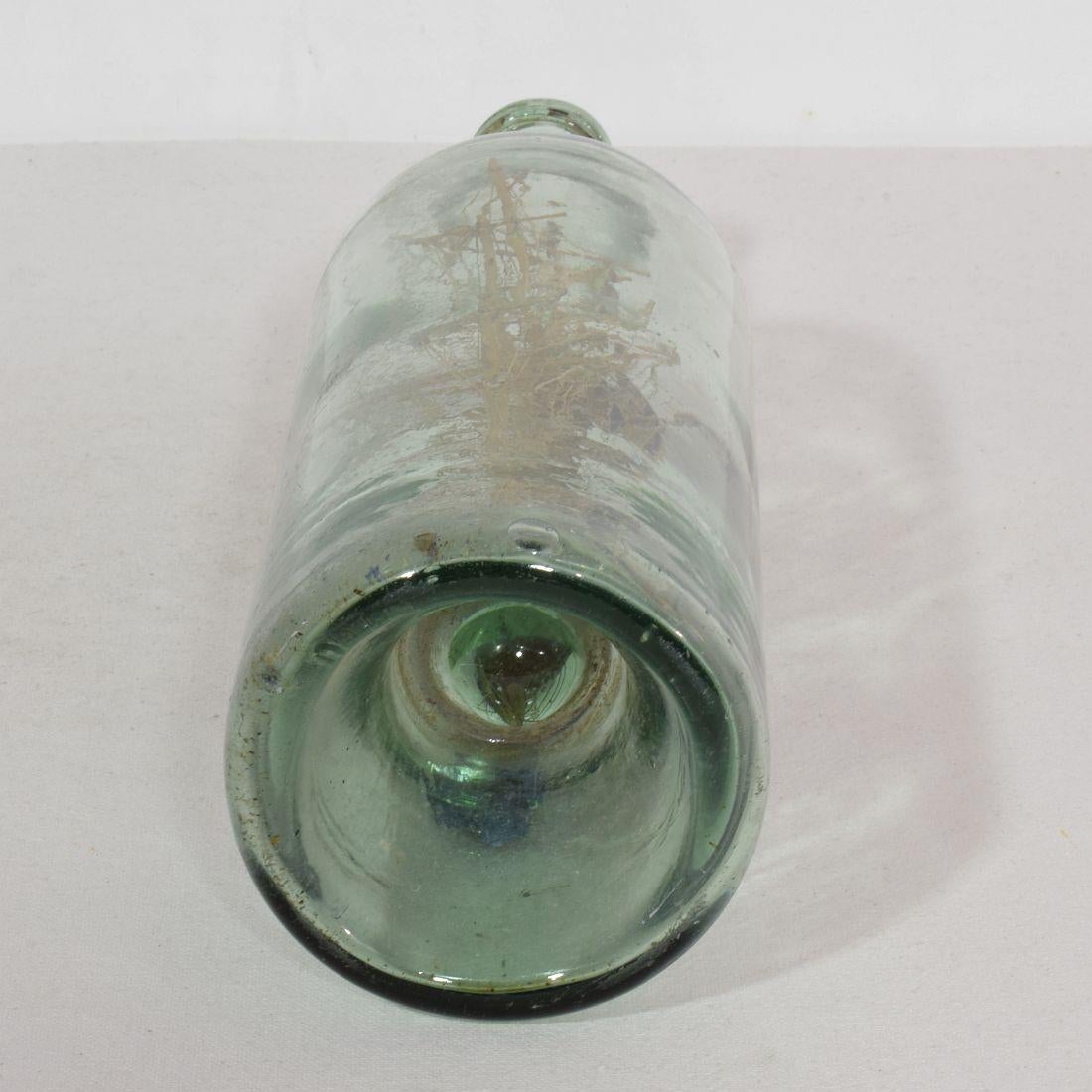 French, 19th Century, Model Ship in a Glass Bottle 4