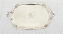 French 19th Century Monogrammed Silverplate Tray