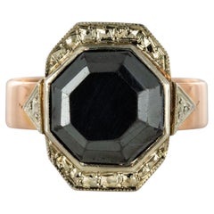 French 19th Century Napoleon 3 18 Karat Rose Gold Hematite Ring