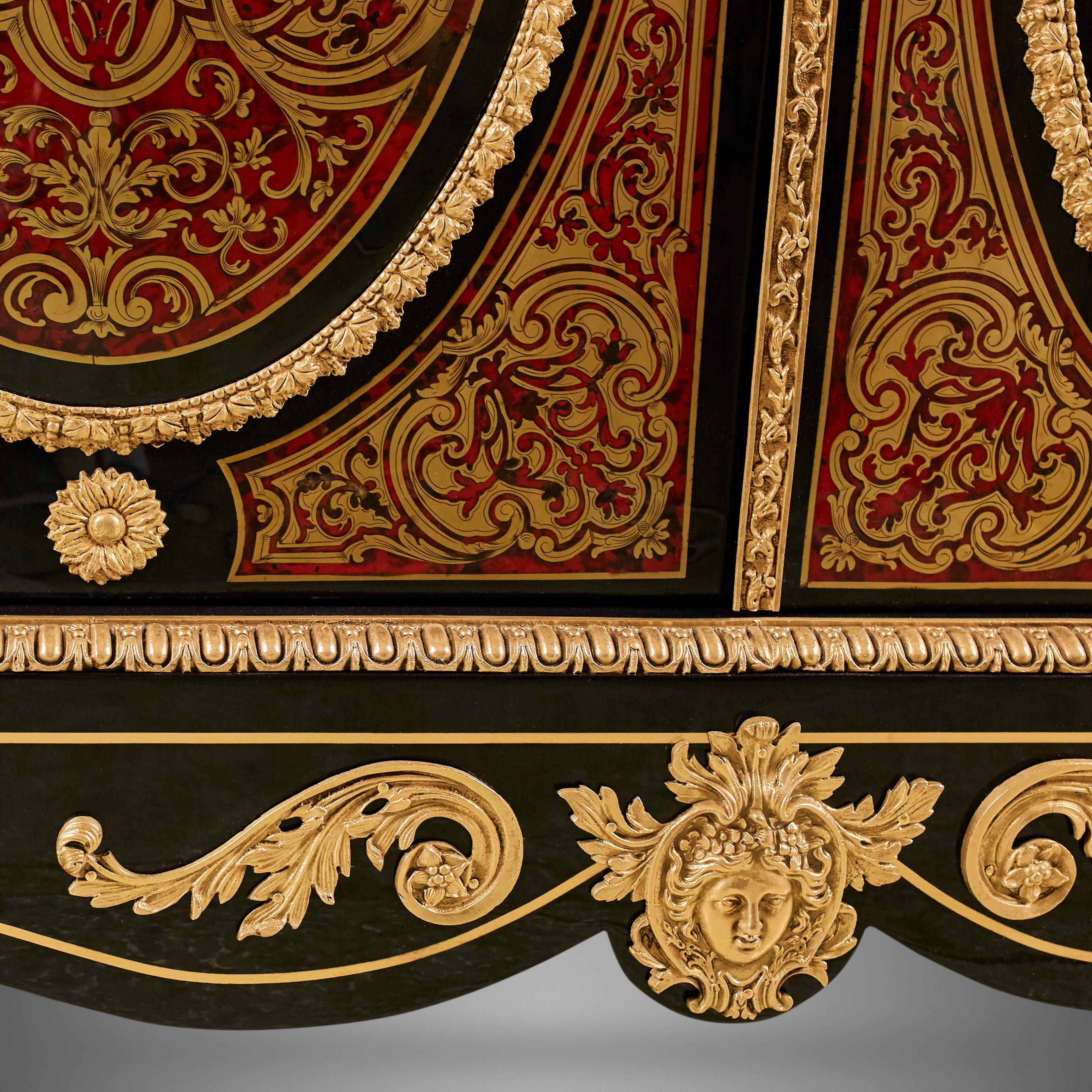 French 19th Century Napoleon III Cabinet, Styl Boulle For Sale 6