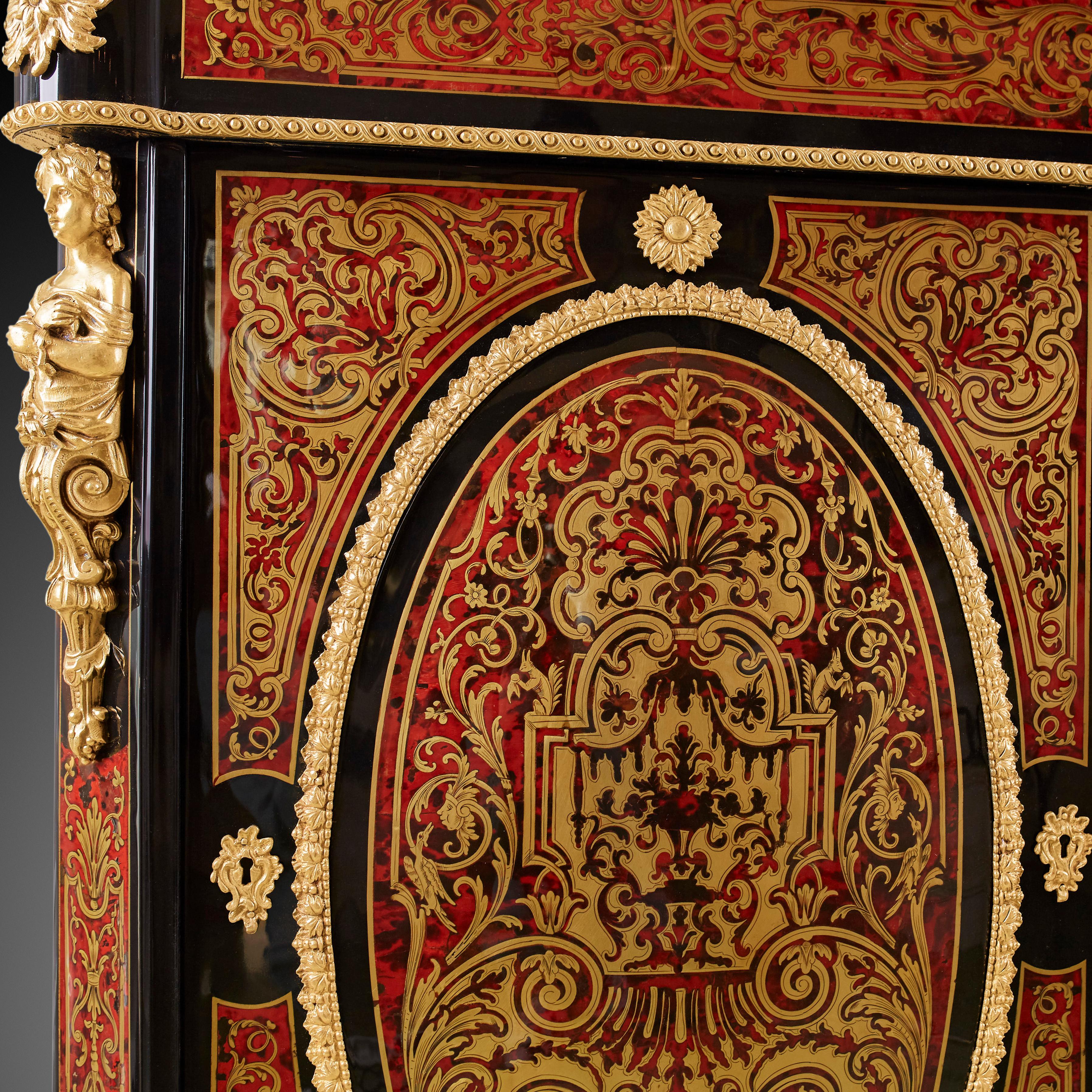 French 19th Century Napoleon III Cabinet, Styl Boulle For Sale 7