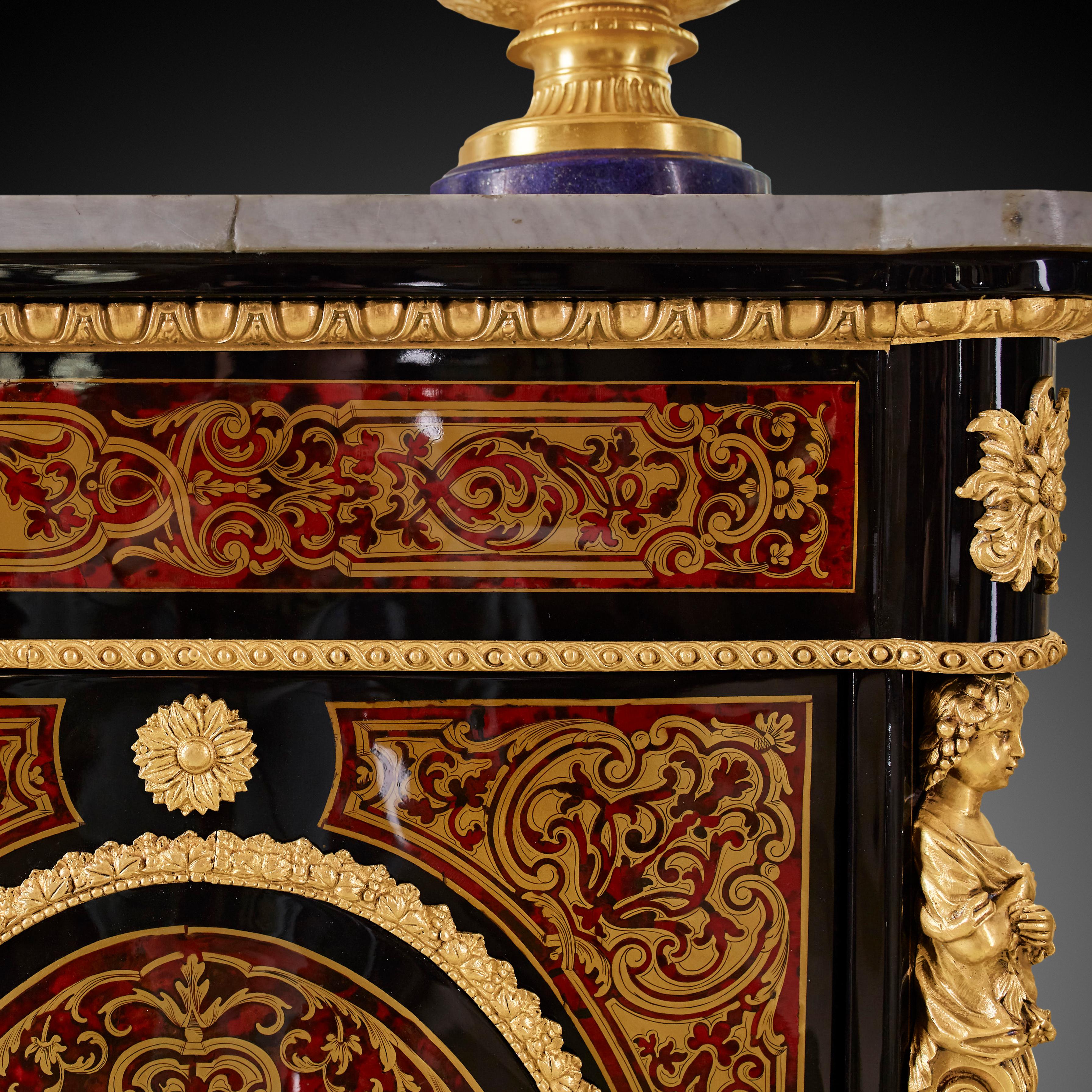 French 19th Century Napoleon III Cabinet, Styl Boulle For Sale 2